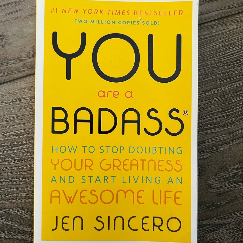 Yellow 'You Are a Badass' Book by Jen Sincero